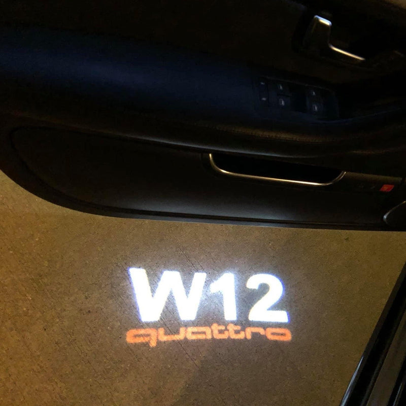 AUDI W12 LOGO PROJECTOT LIGHTS Nr.75  (quantity 1 = 2 Logo Films /2 door lights）