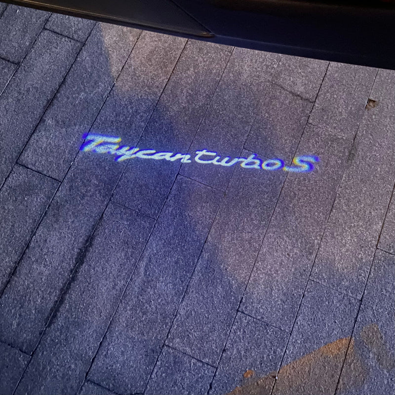 PORSCHE TAYCAN LOGO PROJECTOT LIGHTS Nr.87 (quantity  1 =  2 Logo Film /  2 door lights)