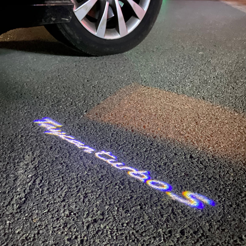 PORSCHE TAYCAN LOGO PROJECTOT LIGHTS Nr.87 (quantity  1 =  2 Logo Film /  2 door lights)