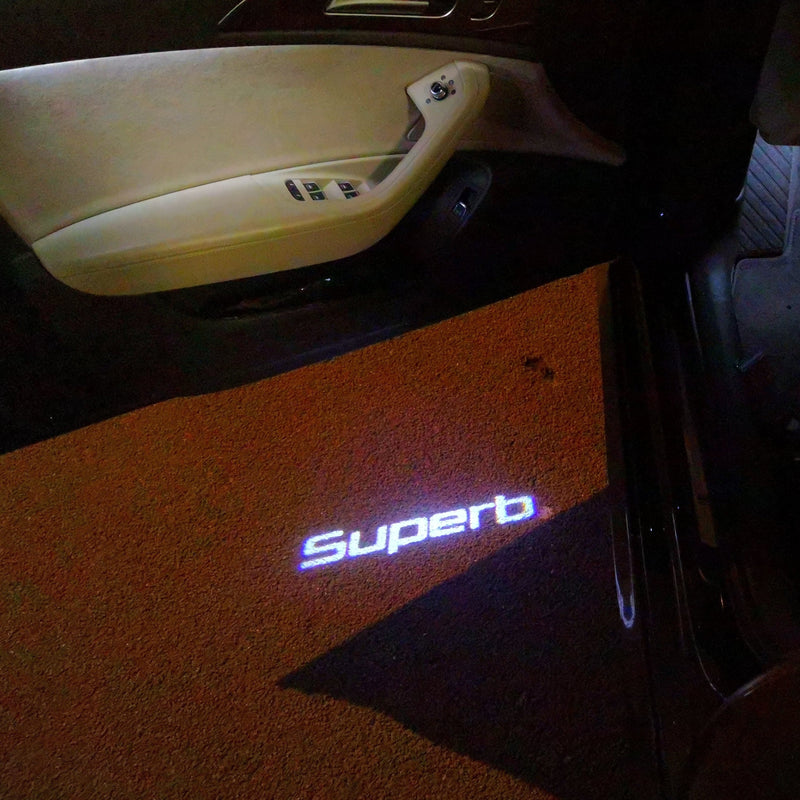 SKODA SUPERB LOGO PROJECTOT LIGHTS Nr.92 (quantity  1 =  2 Logo Film /  2 door lights)