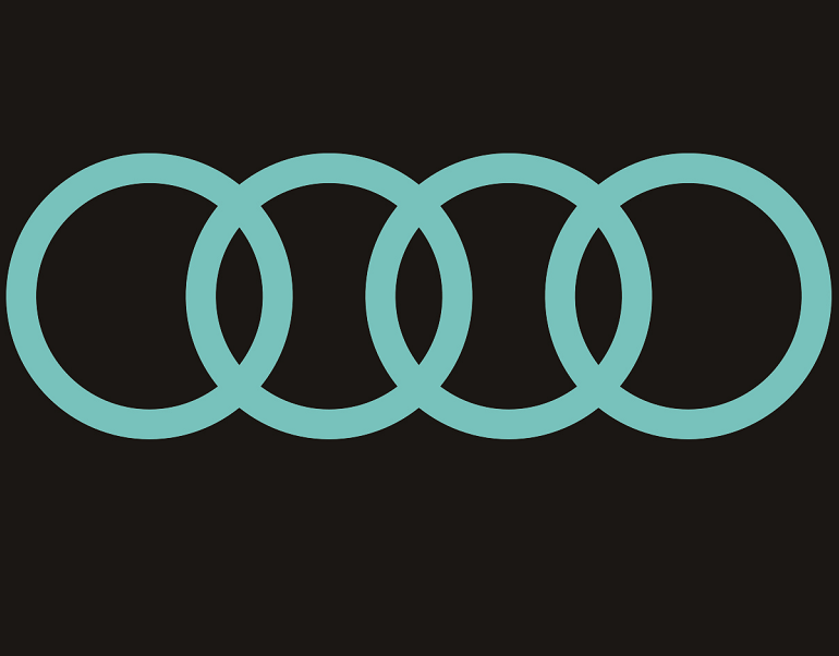 AUDI 4 RINGS LOGO PROJECTOT LIGHTS Nr.08  (quantity 1 = 2 Logo Films /2 door lights）