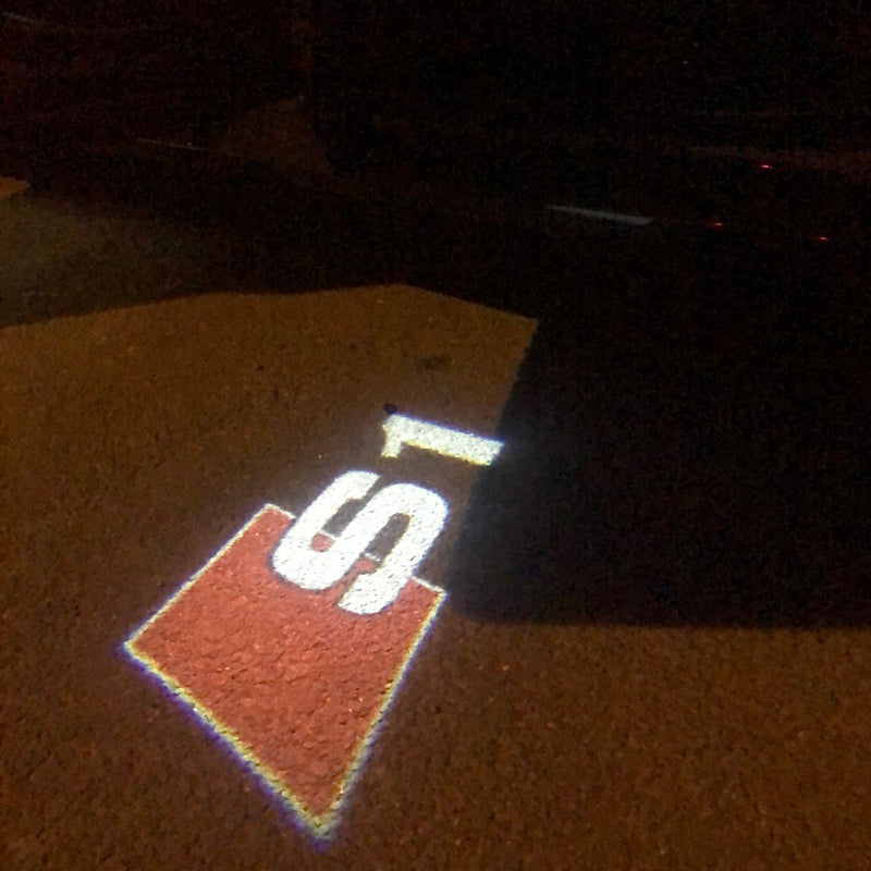 AUDI S1 LOGO PROJECTOT LIGHTS Nr.23  (quantity 1 = 2 Logo Films /2 door lights）