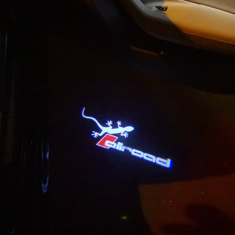 AUDI ALLROAD  LOGO PROJECTOT LIGHTS Nr.147  (quantity 1 = 2 Logo Films & 2 door lights）