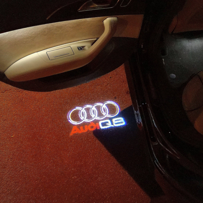 AUDI Q8 LOGO PROJECTOT LIGHTS Nr.50  (quantity 1 = 2 Logo Films /2 door lights）