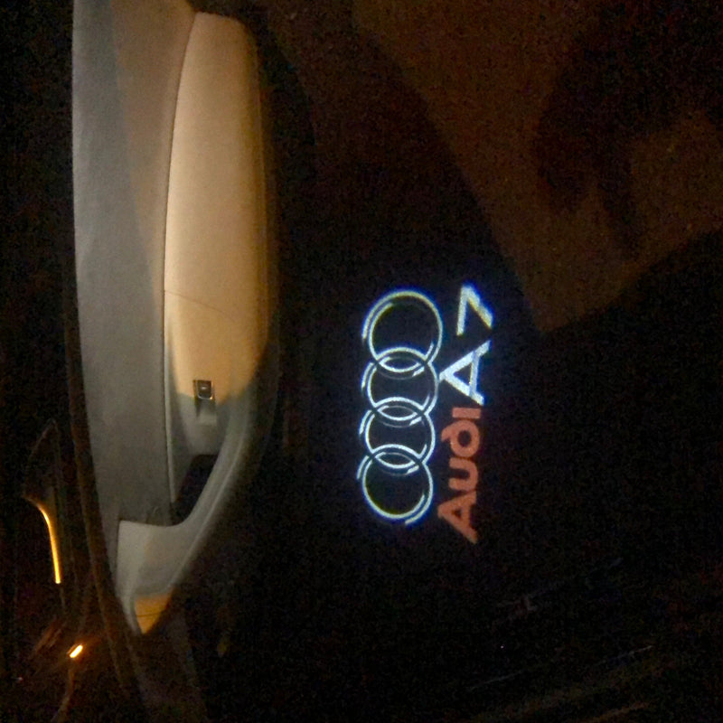 AUDI A7  LOGO PROJECTOT LIGHTS Nr.45 (quantity 1 = 2 Logo Films /2 door lights）