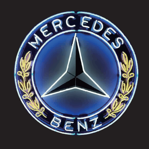 MERCEDES BENZ Original LOGO PROJECTOT LIGHTS Nr.01 (quantity 1 = 1 sets/2 door lights)