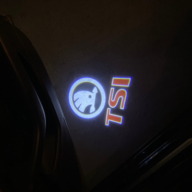 SKODA TSI LOGO PROJECTOT LIGHTS Nr.00009(quantity  1 =  2 Logo Film /  2 door lights)