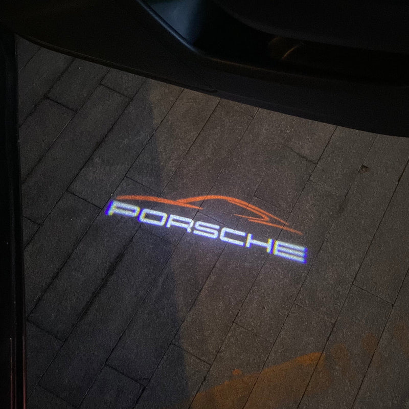 PORSCHE  Original LOGO PROJECTOT LIGHTS Nr.51 (quantity  1 =  2 Logo Film /  2 door lights)