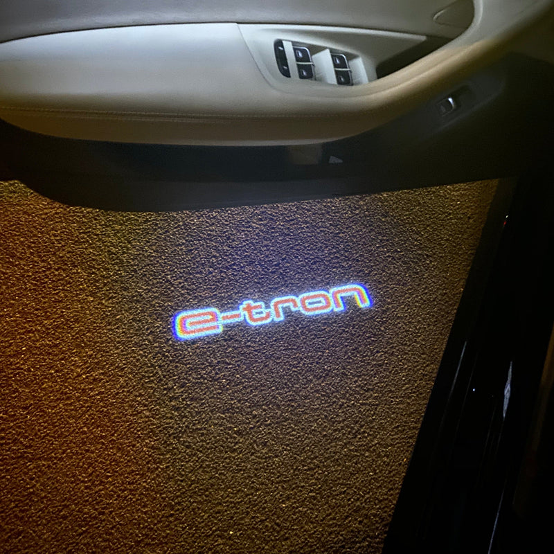 AUDI E-TRON LOGO PROJECTOT LIGHTS Nr.289  (quantity 1 = 2 Logo Films /2 door lights）