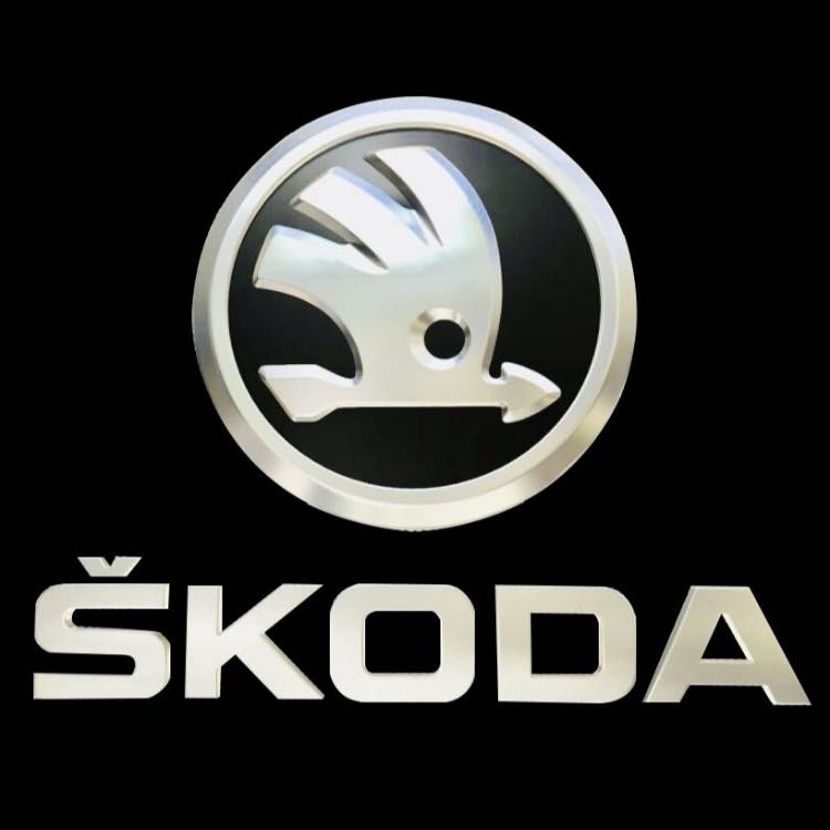 SKODA ORIGINAL LOGO PROJECTOT LIGHTS Nr.09(quantity  1 =  2 Logo Film /  2 door lights)