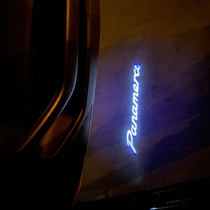 PORSCHE Panamera LOGO PROJECTOT LIGHTS Nr.35 (quantity  1 =  2 Logo Film /  2 door lights)