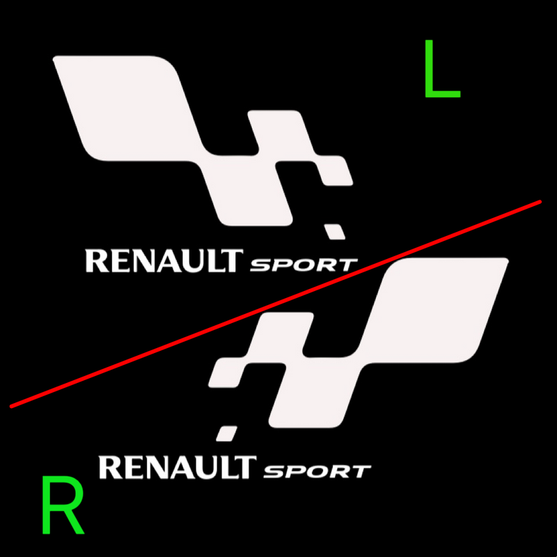 RENAULT  Sport LOGO PROJECTOT LIGHTS Nr.28061 (quantity 1 = 2 Logo Films /2 door lights )