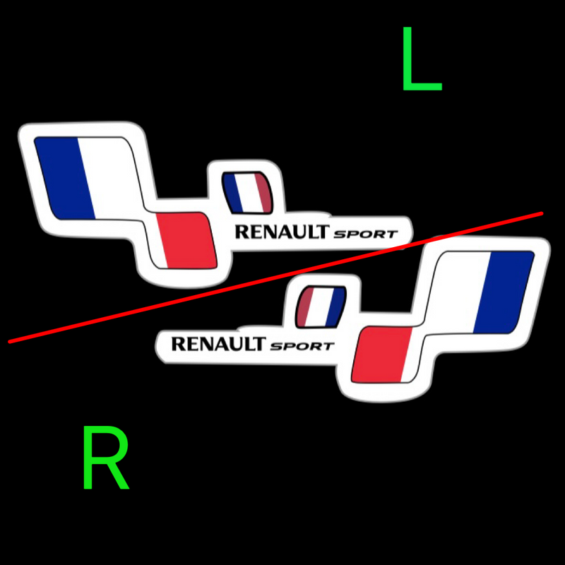 RENAULT  Sport LOGO PROJECTOT LIGHTS Nr.28060 (quantity 1 = 2 Logo Films /2 door lights )