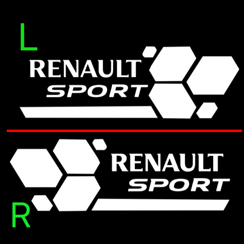 RENAULT  Sport LOGO PROJECTOT LIGHTS Nr.28059 (quantity 1 = 2 Logo Films /2 door lights )