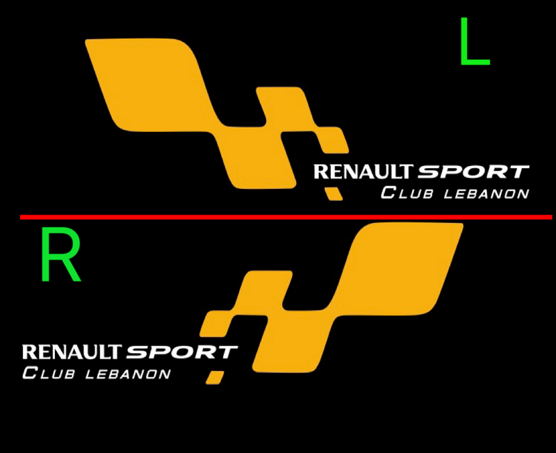 RENAULT  Sport LOGO PROJECTOT LIGHTS Nr.28058 (quantity 1 = 2 Logo Films /2 door lights