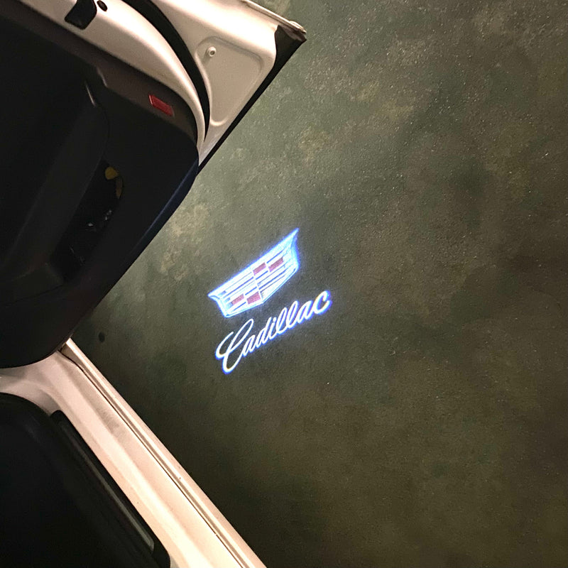 CADILLAC ORIGINAL LOGO PROJECTOT LIGHTS Nr.256  (quantity 1 = 2 Logo Films /2 door lights）