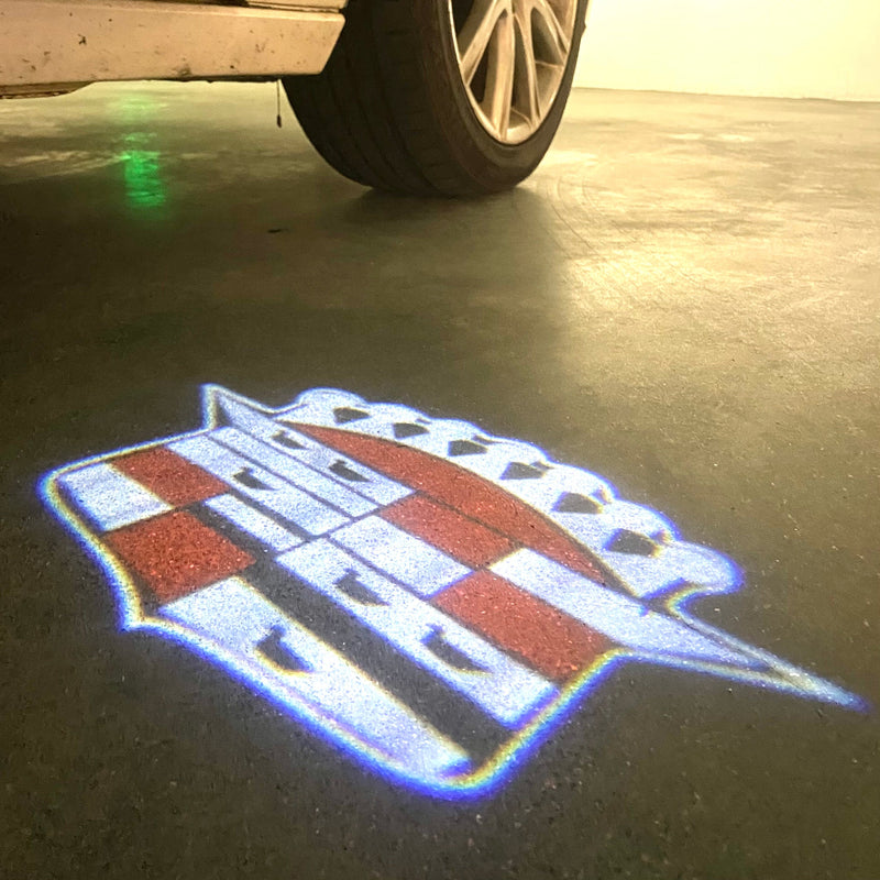 CADILLAC ORIGINAL LOGO PROJECTOT LIGHTS Nr.2653 (quantity 1 = 2 Logo Films /2 door lights）