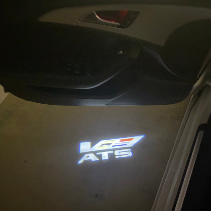 CADILLAC ATS LOGO PROJECTOT LIGHTS Nr.2627 (quantity 1 = 2 Logo Films /2 door lights）