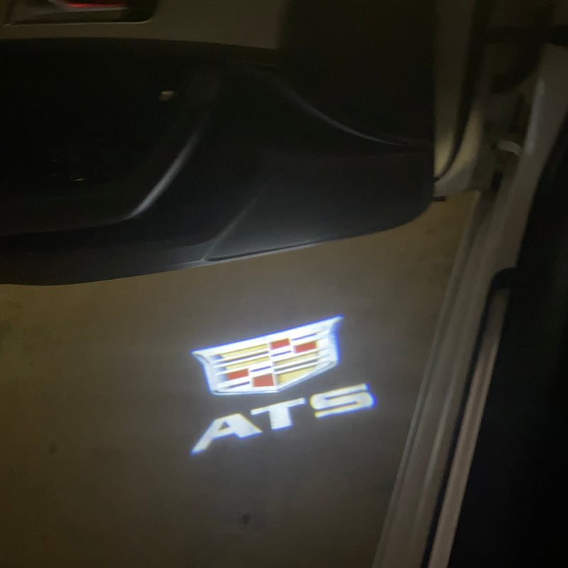 CADILLAC ATS LOGO PROJECTOT LIGHTS Nr.2647 (quantity 1 = 2 Logo Films /2 door lights）