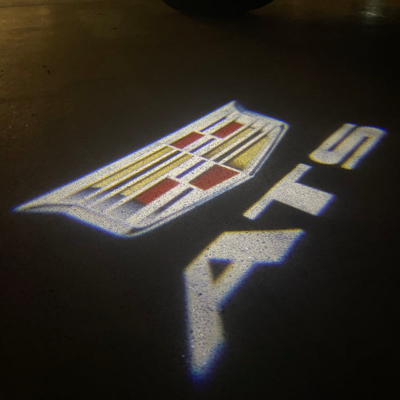 CADILLAC ATS LOGO PROJECTOT LIGHTS Nr.2647 (quantity 1 = 2 Logo Films /2 door lights）