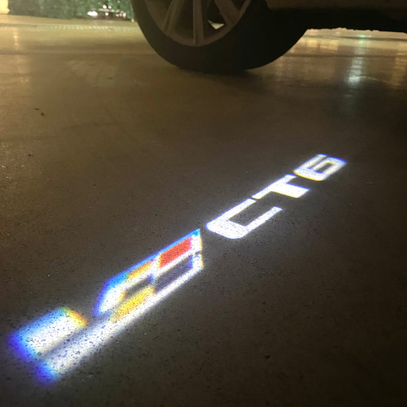 CADILLAC CT6 LOGO PROJECTOT LIGHTS Nr.257  (quantity 1 = 2 Logo Films /2 door lights）