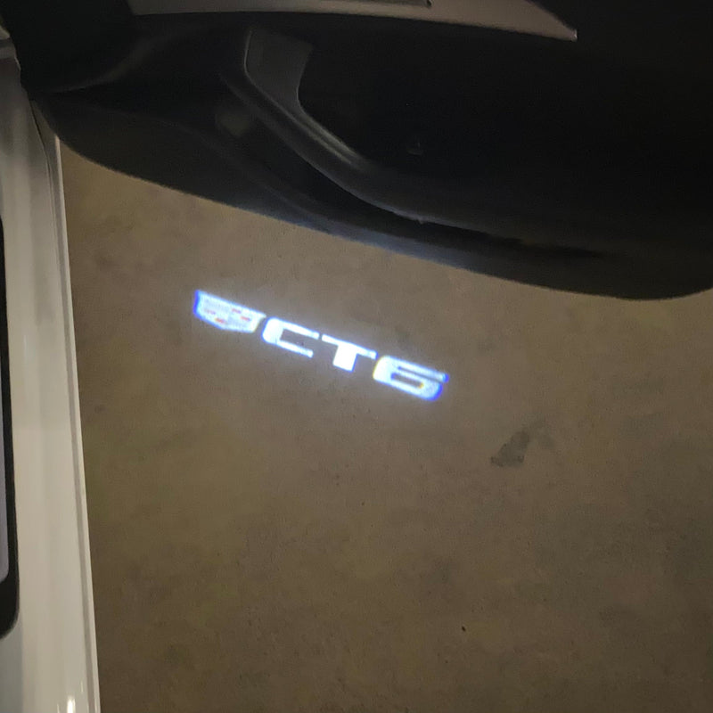 CADILLAC CT6  LOGO PROJECTOT LIGHTS Nr.2578 (quantity 1 = 2 Logo Films /2 door lights）