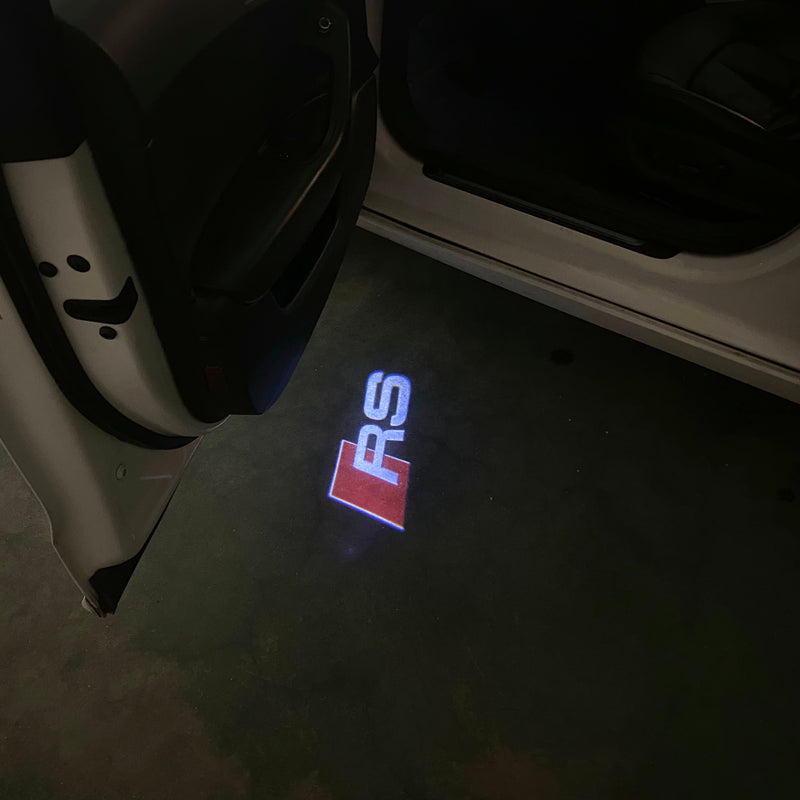 AUDI RS LOGO PROJECTOT LIGHTS Nr.51  (quantity 1 = 2 Logo Films /2 door lights）