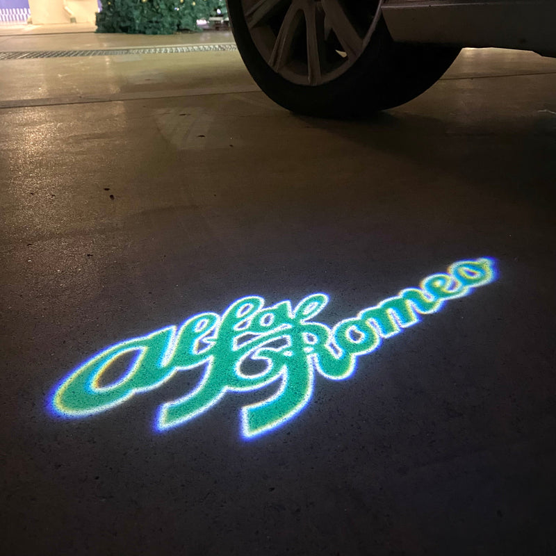 Alfa Romeo GREEN COLOR LOGO PROJECTOT LIGHTS Nr.17 (quantity  1 =  2 Logo Film /  2 door lights)