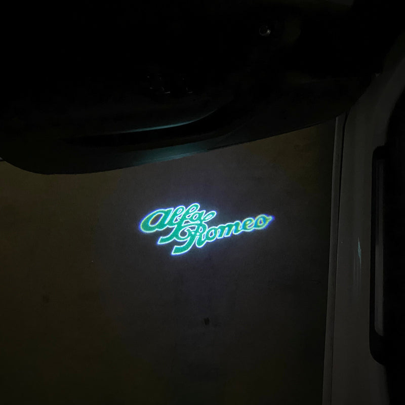 Alfa Romeo GREEN COLOR LOGO PROJECTOT LIGHTS Nr.17 (quantity  1 =  2 Logo Film /  2 door lights)