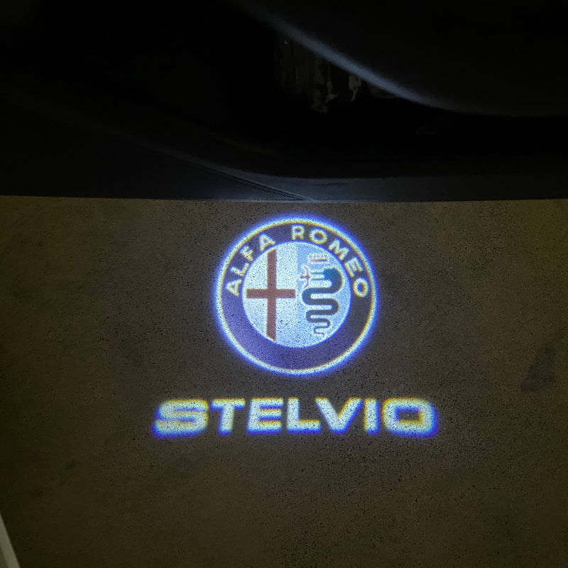 Alfa Romeo Stelvio LOGO PROJECTOT LIGHTS Nr.95 (quantity  1 =  2 Logo Film /  2 door lights)