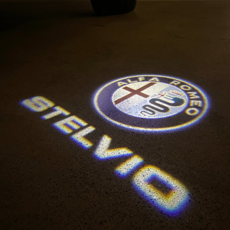 Alfa Romeo Stelvio LOGO PROJECTOT LIGHTS Nr.95 (quantity  1 =  2 Logo Film /  2 door lights)