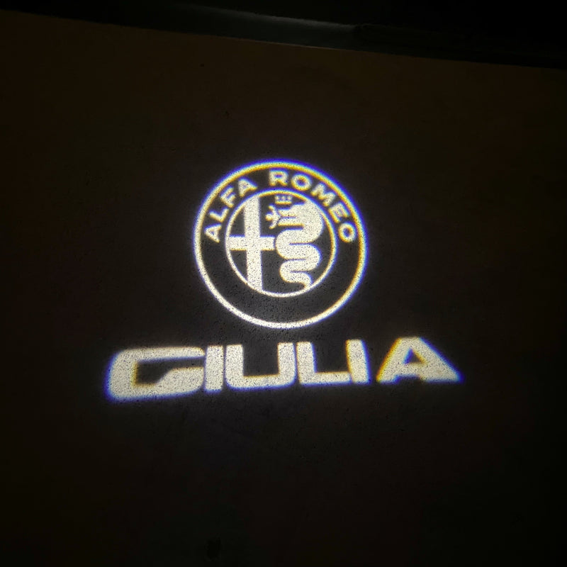 Alfa Romeo GIULIA LOGO PROJECTOT LIGHTS Nr.48 (quantity  1 =  2 Logo Film /  2 door lights)