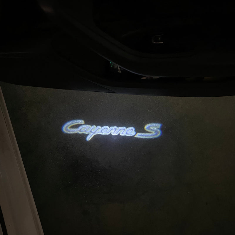 PORSCHE Cayenne S  LOGO PROJECTOT LIGHTS Nr.18 (quantity  1 =  2 Logo Film /  2 door lights)