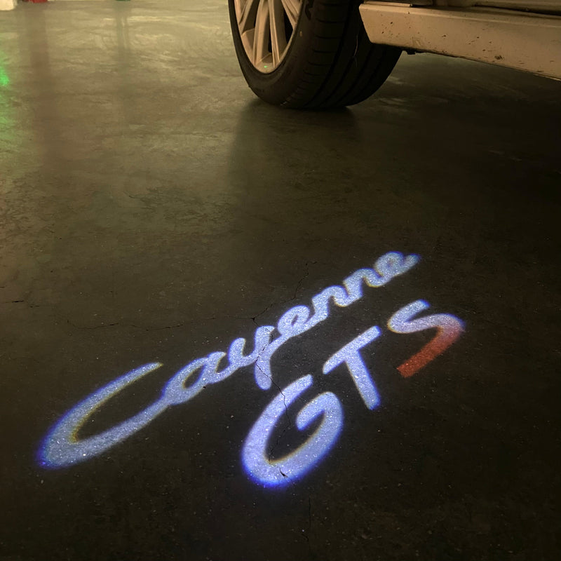 PORSCHE Cayenne  LOGO PROJECTOT LIGHTS Nr.61 (quantity  1 =  2 Logo Film /  2 door lights)