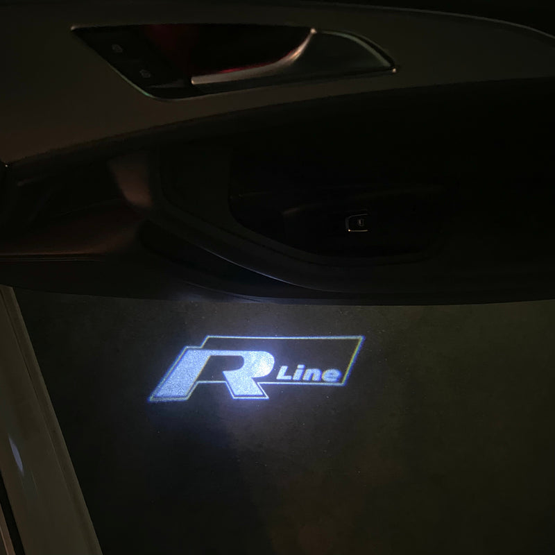 Volkswagen Door lights R LINE Logo  Nr. 33 ( quantity 1 = 2 Logo Film / 2 door lights)