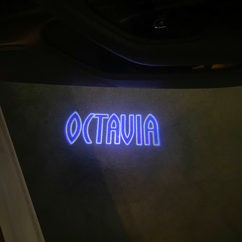 SKODA OCTAVIA LOGO PROJECTOT LIGHTS Nr.102 (quantity  1 =  2 Logo Film /  2 door lights)