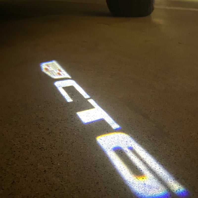 CADILLAC CT6  LOGO PROJECTOT LIGHTS Nr.2578 (quantity 1 = 2 Logo Films /2 door lights）