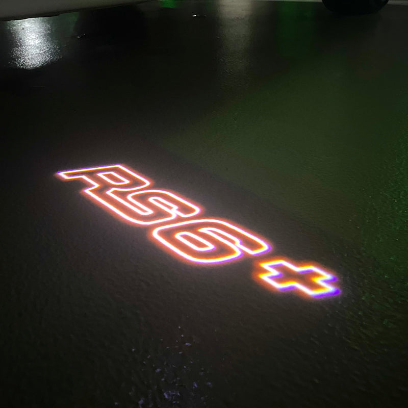 AUDI RS6+ LOGO PROJECTOT LIGHTS   (quantity 1 = 2 Logo Films /2 door lights）Nr.76B03