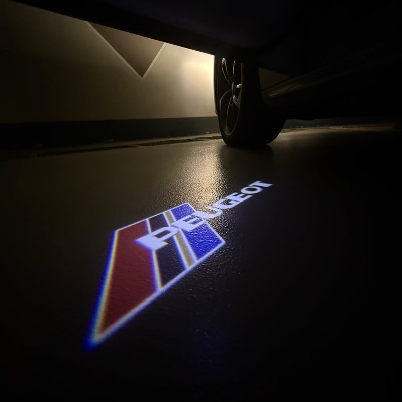 PEUGEOT ORIGINAL LOGO PROJECTOT LIGHTS    (quantity 1 = 2 Logo Films /2 door lights）Nr.30HH18