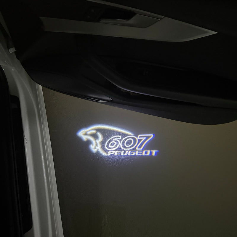 PEUGEOT 607 LOGO PROJECTOT LIGHTS    (quantity 1 = 2 Logo Films /2 door lights）Nr.30HH34