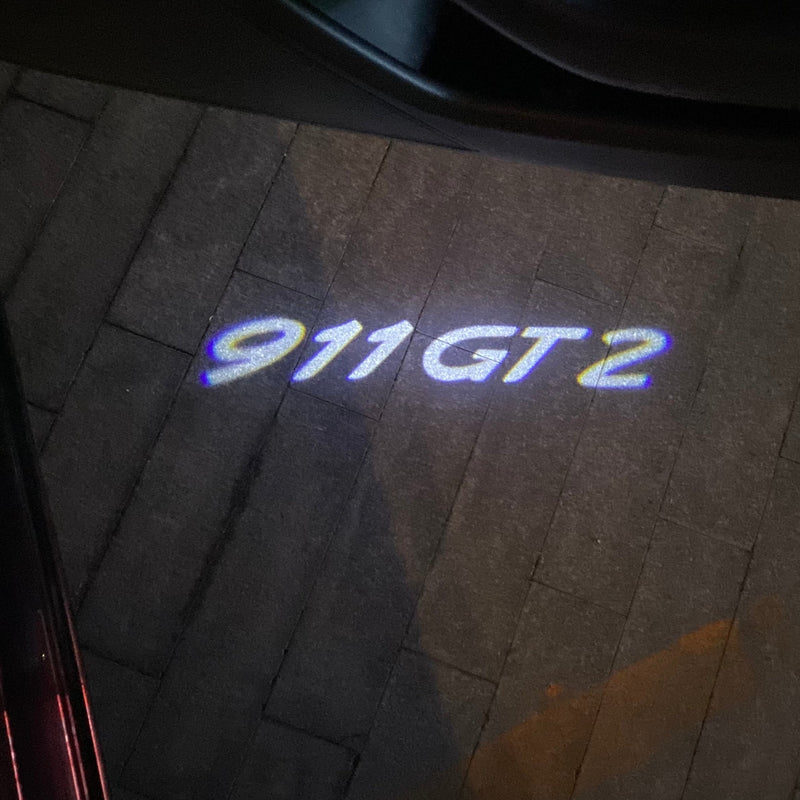 PORSCHE GT  LOGO PROJECTOT LIGHTS Nr.8004 (quantity  1 =  2 Logo Film /  2 door lights)