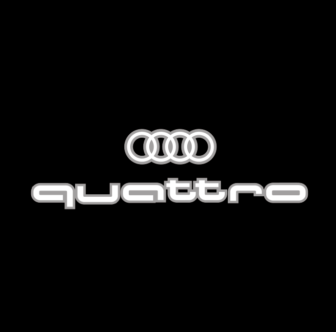 AUDI QUATTRO LOGO PROJECTOT LIGHTS Nr.955  (quantity 1 = 2 Logo Films /2 door lights）