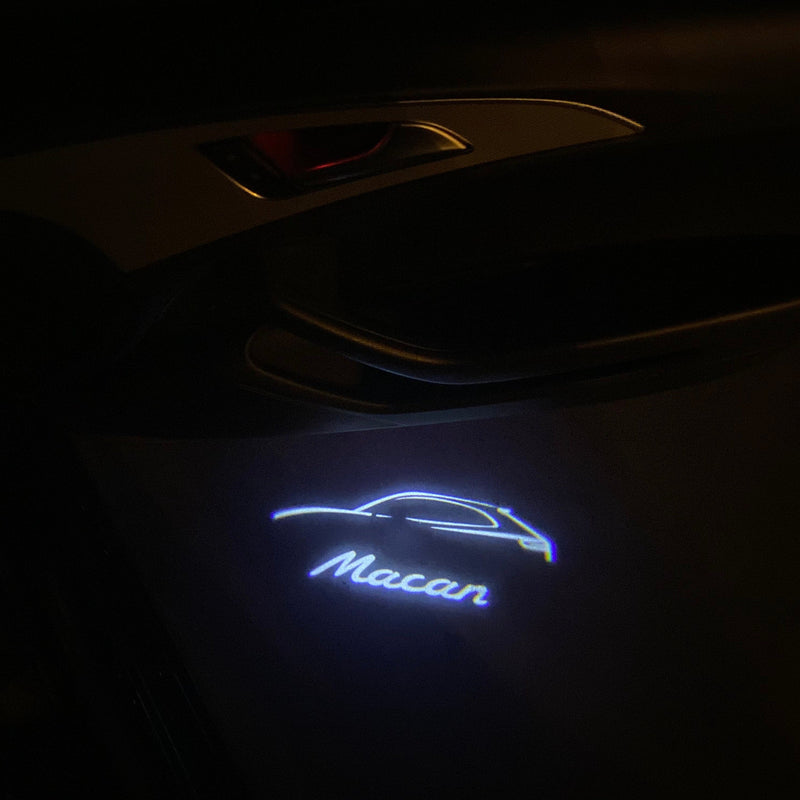 PORSCHE MACAN  LOGO PROJECTOT LIGHTS Nr.8090 (quantity  1 =  2 Logo Film /  2 door lights)