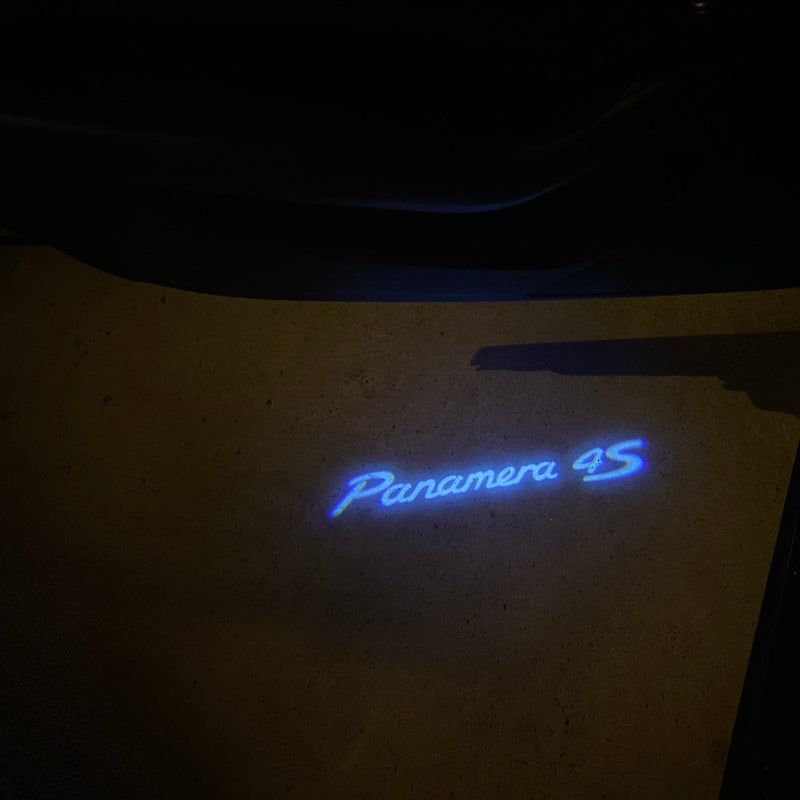 PORSCHE Panamera LOGO PROJECTOT LIGHTS Nr.8085 (quantity  1 =  2 Logo Film /  2 door lights)