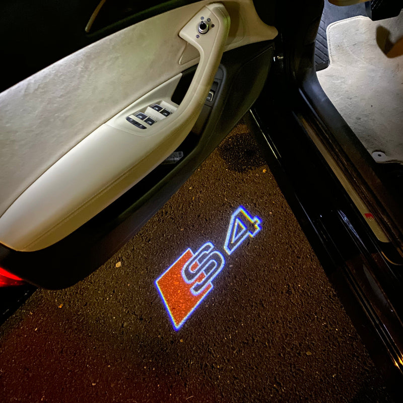 AUDI S4 LOGO PROJECTOT LIGHTS Nr.19  (quantity 1 = 2 Logo Films /2 door lights）