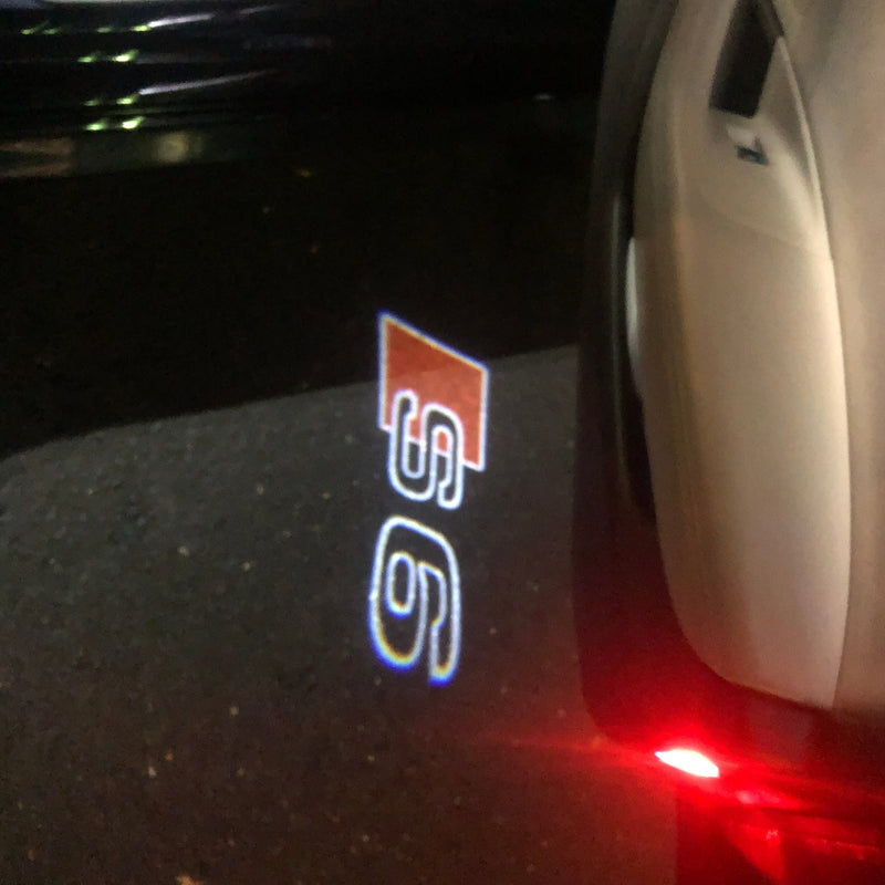 AUDI S6 LOGO PROJECTOT LIGHTS Nr.19  (quantity 1 = 2 Logo Films /2 door lights）