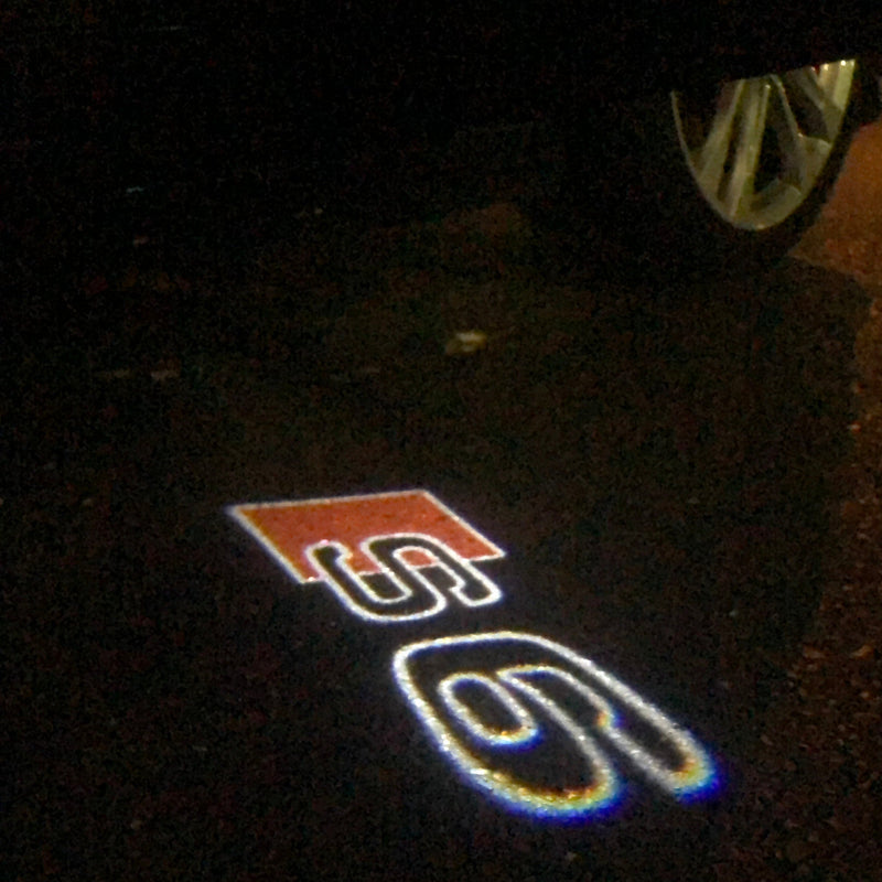 AUDI S6 LOGO PROJECTOT LIGHTS Nr.19  (quantity 1 = 2 Logo Films /2 door lights）