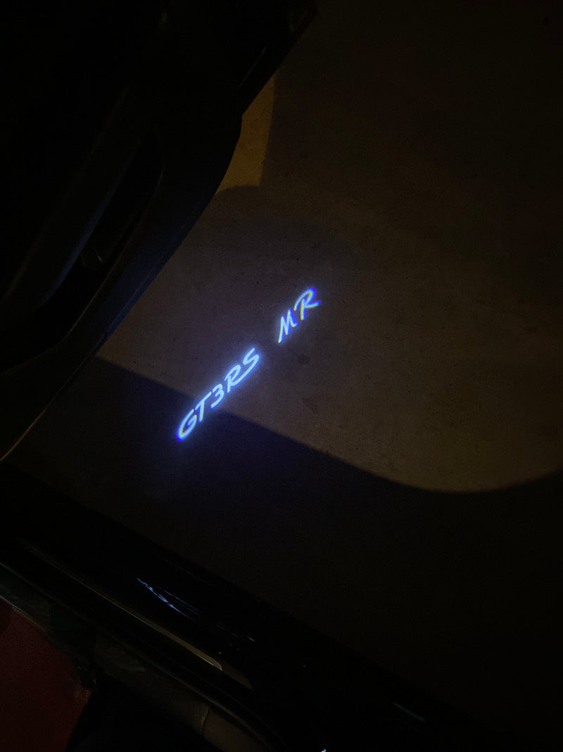 PORSCHE GT  LOGO PROJECTOT LIGHTS Nr.8097 (quantity   1 =  2 Logo Film /  2 door lights)