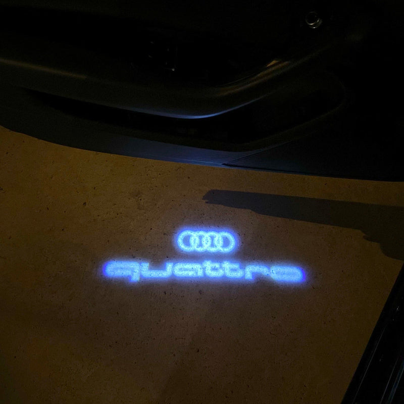 AUDI QUATTRO LOGO PROJECTOT LIGHTS Nr.955  (quantity 1 = 2 Logo Films /2 door lights）