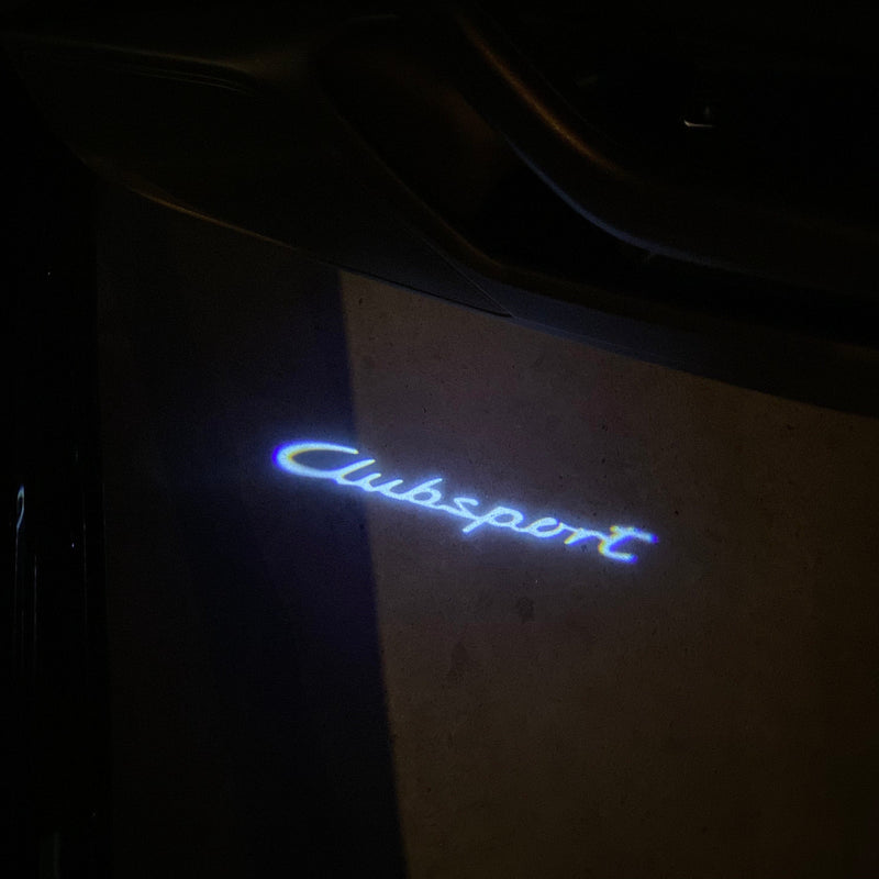 PORSCHE Club Sport  LOGO PROJECTOT LIGHTS Nr.8007 (quantity  1 =  2 Logo Film /  2 door lights)